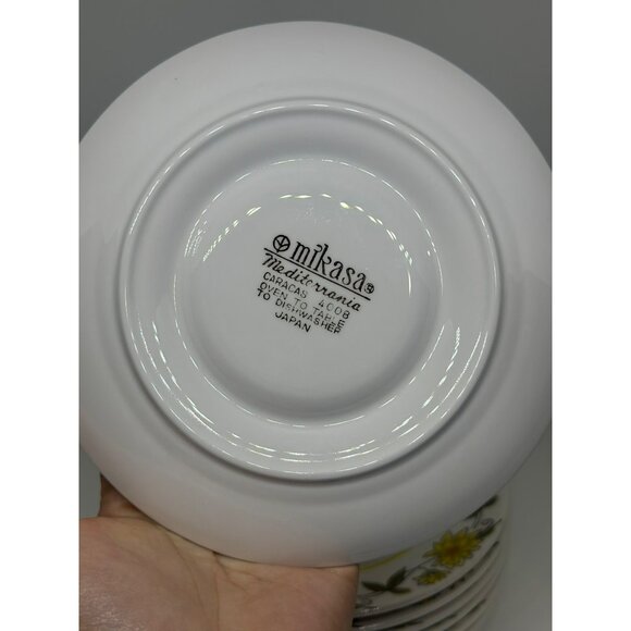 VTG 90s Mikasa Mediterrania Saucer Set Lot of 8, 6.5" Floral Plates Kitchenware - Picture 4 of 6